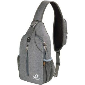 Men Dark Grey Crossbody Sling Backpack Sling Bag Travel Hiking Chest Bag Daypack
